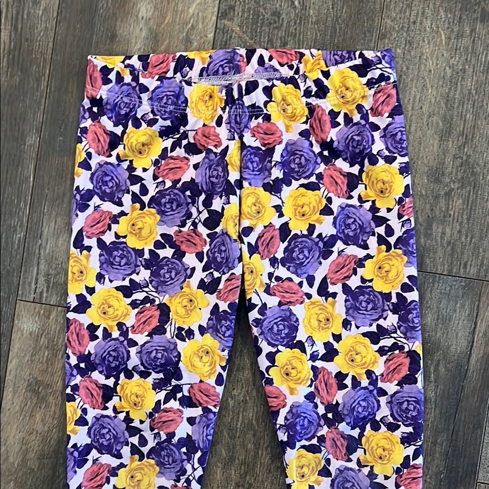 Nike Vibrant Purple and Yellow Floral Dri-fit Leggings - Picture 4 of 6